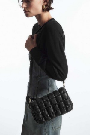 Black Women's COS Quilted Crossbody - Leather Bags | 978241VCQ