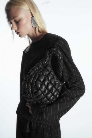 Black Women's COS Quilted Mini Bag - Leather Bags | 309814YSV