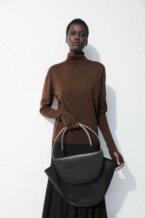 Dark Brown Women's COS The Wool Roll-Neck Sweaters | 485219LDV