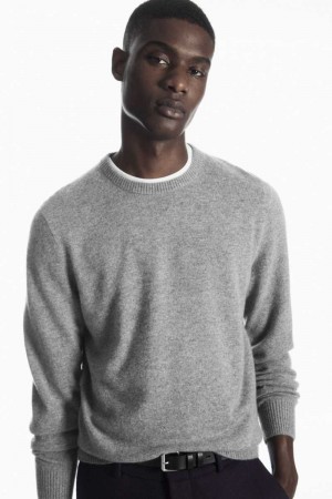 Grey Men's COS Pure Cashmere Sweaters | 480397EGD