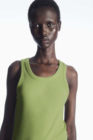 Light Green Women's COS Ribbed Tank Top | 401273PTH