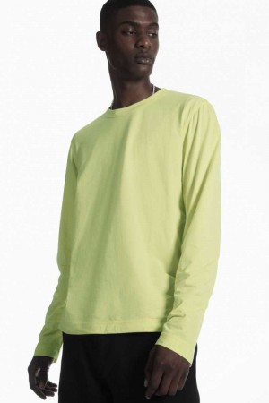 Light Yellow Men's COS Lightweight Long-Sleeved T-Shirt | 724581OSB