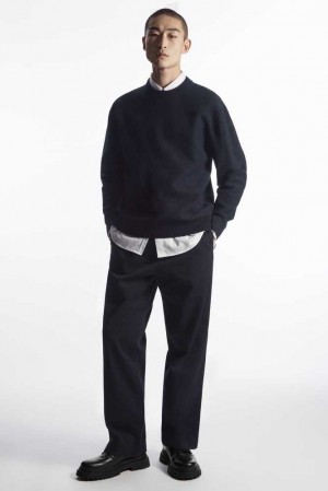 Men's COS Boiled-Wool Crew-Neck Sweater Sweaters & Cardigans | 751802OVS