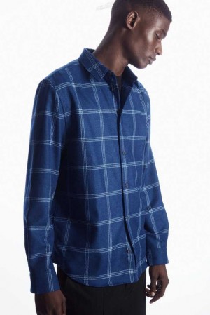 Men's COS Checked Wool Shirt Shirts | 967531RYP