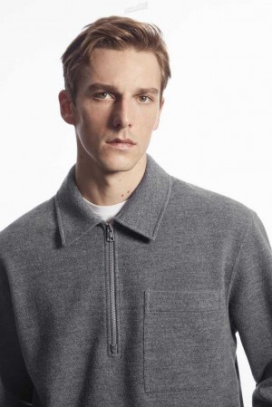 Men's COS Half-Zip Wool-Blend Sweater Sweatshirts & Hoodies | 206491HDT