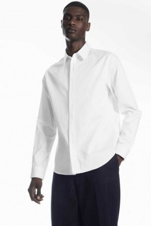 Men's COS Pleated-Placket Dress Shirt Shirts | 068134SOF