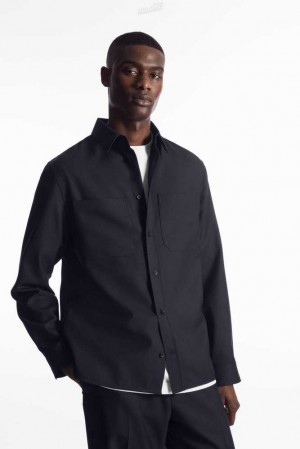 Men's COS Relaxed Utility Shirt Shirts | 758402CHI