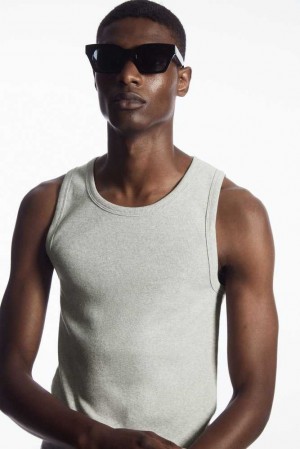 Men's COS Ribbed Tank Top T-Shirt | 057391KXJ