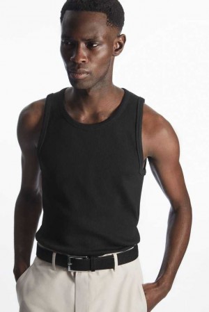 Men's COS Ribbed Tank Top T-Shirt | 409715HZC