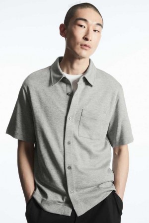 Men's COS Short-Sleeved Jersey Shirt Shirts | 264351CRJ