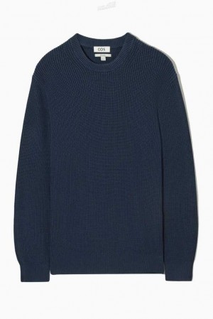 Men's COS Stone-Washed Knitted Sweater Sweaters & Cardigans | 079658LPF