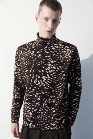 Men's COS The Feather-Jacquard Jumper Sweaters & Cardigans | 873201VWL