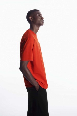 Orange Men's COS The Super Slouch T-Shirt | 392460YUJ