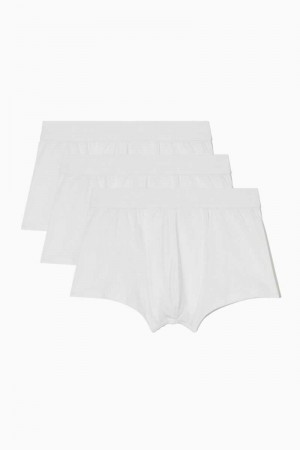 White Men's COS 3-Pack Jersey Boxer Briefs | 907851MTF