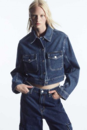 Women's COS Cropped Denim Jackets | 146785ABH