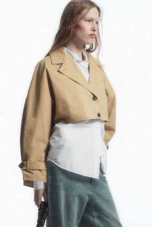 Women's COS Cropped Hybrid Trench Coats | 163705PBR