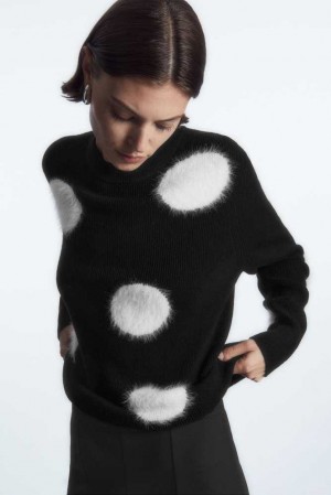 Women's COS Intarsia-Knit Polka-Dot Wool Sweater Sweaters & Cardigans | 839765ZSB