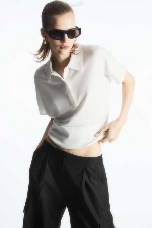 Women's COS Knitted Polo Shirt Tops | 836149UQE