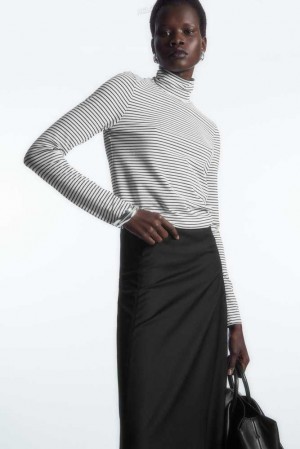 Women's COS Long-Sleeved Jersey Roll-Neck Top Tops | 142098XVH