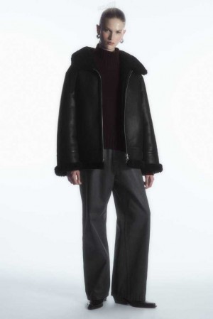 Women's COS Oversized Reversible Shearling Jackets | 612975MYL