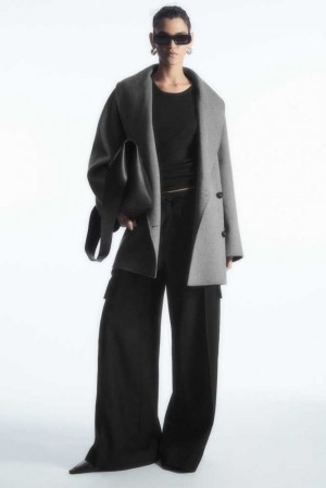 Women's COS Oversized Shawl-Collar Wool Jackets | 412038QSV