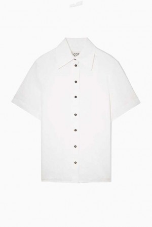 Women's COS Regular-Fit Linen Shirt Shirts & Blouses | 163072MHB