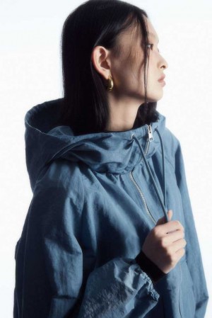 Women's COS Technical Linen-Blend Hooded Jackets | 162804LRC