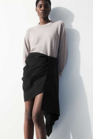 Women's COS The Asymmetric Draped Mini Skirt Skirts | 867205TVS