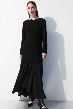 Women's COS The Flared Silk Maxi Skirt Skirts | 709638TSQ