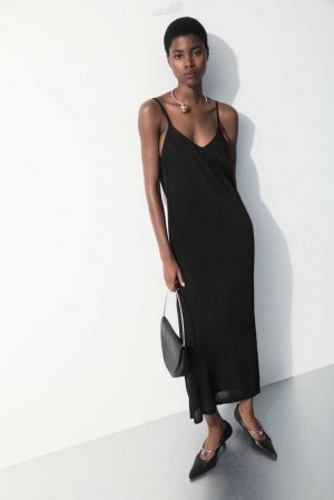 Women's COS The Sheer Knitted Slip Dress Dress | 180642BQP