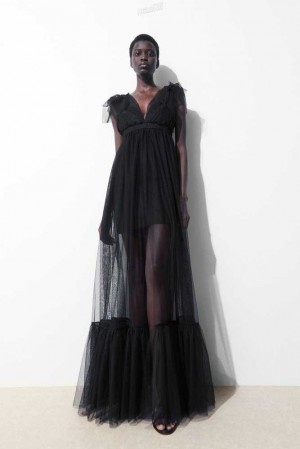 Women's COS The Sheer Tulle Dress Dress | 470285DGW