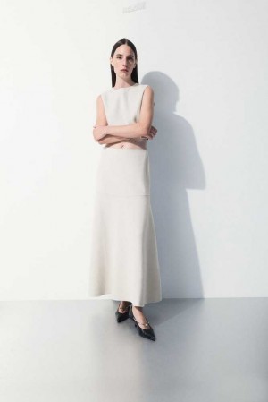 Women's COS The Wool-Blend Midi Skirt Skirts | 426531KHT