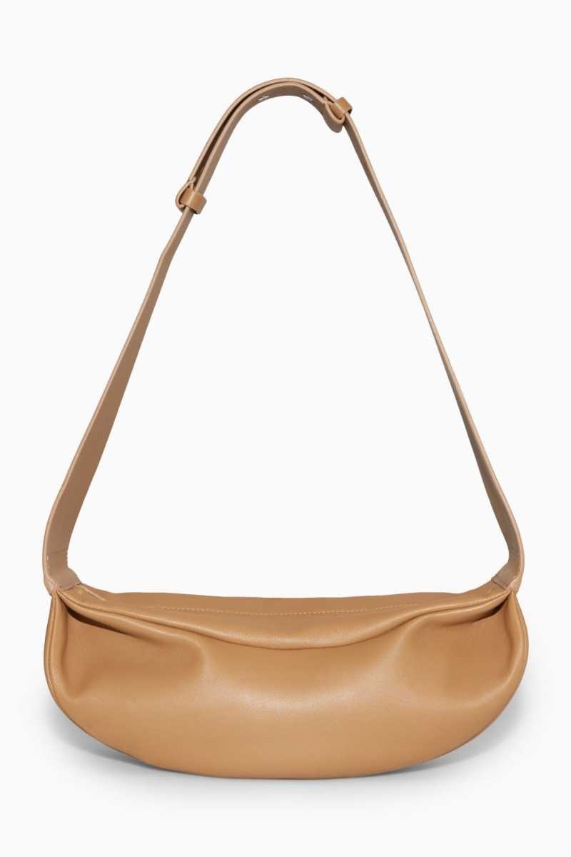 Beige Women's COS Swing Crossbody Leather Crossbody Bag | 604897ODP