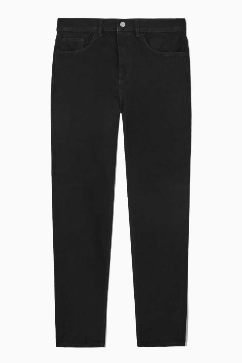 Black Men's COS Pillar Tapered Jeans | 428519CUT