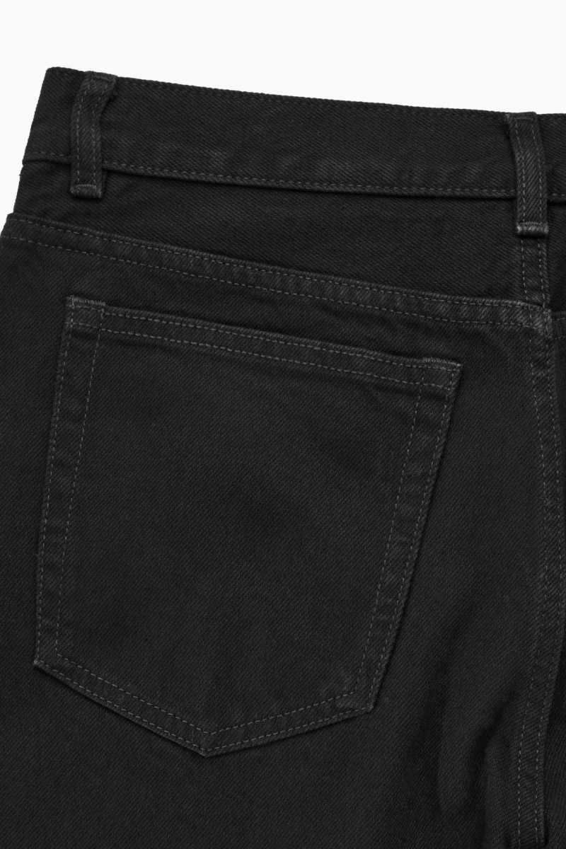 Black Men's COS Pillar Tapered Jeans | 428519CUT