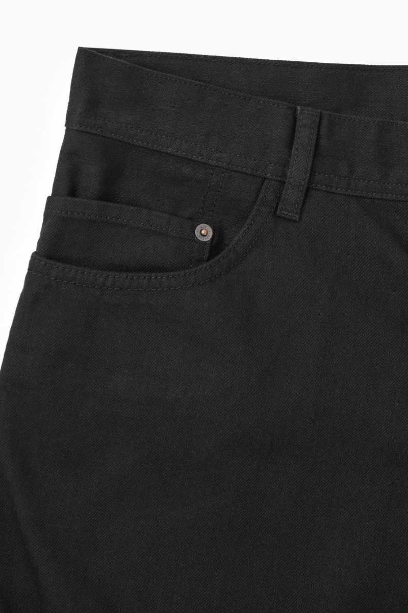 Black Men's COS System Straight Jeans | 842590KHZ