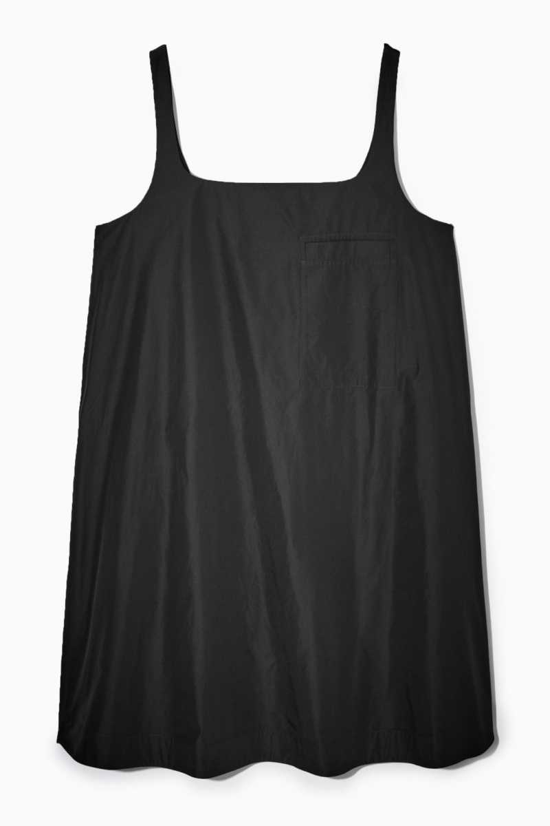 Black Women's COS Contrast-Panel Mini Dress | 978256WMZ