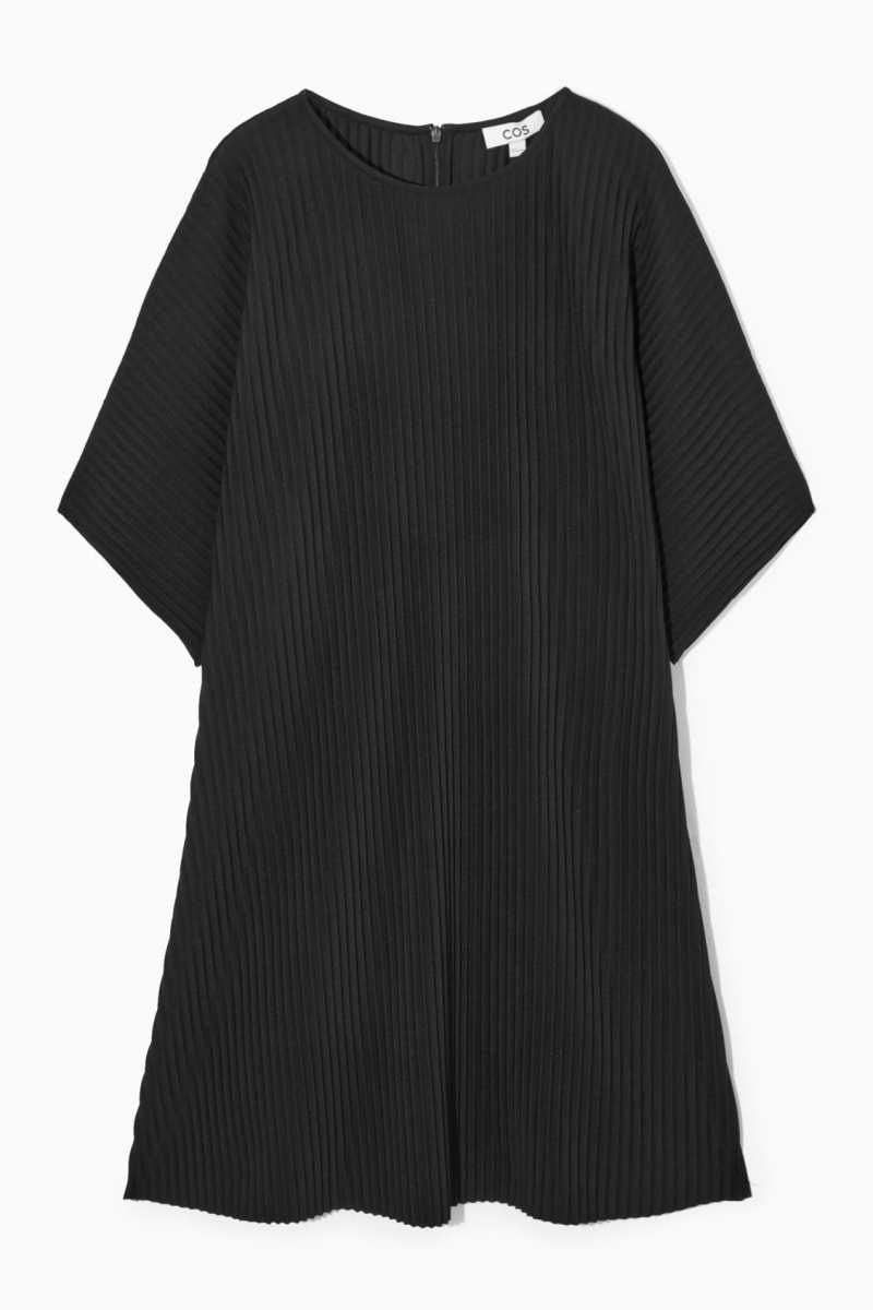 Black Women's COS Pleated Midi Dress | 205178ZER