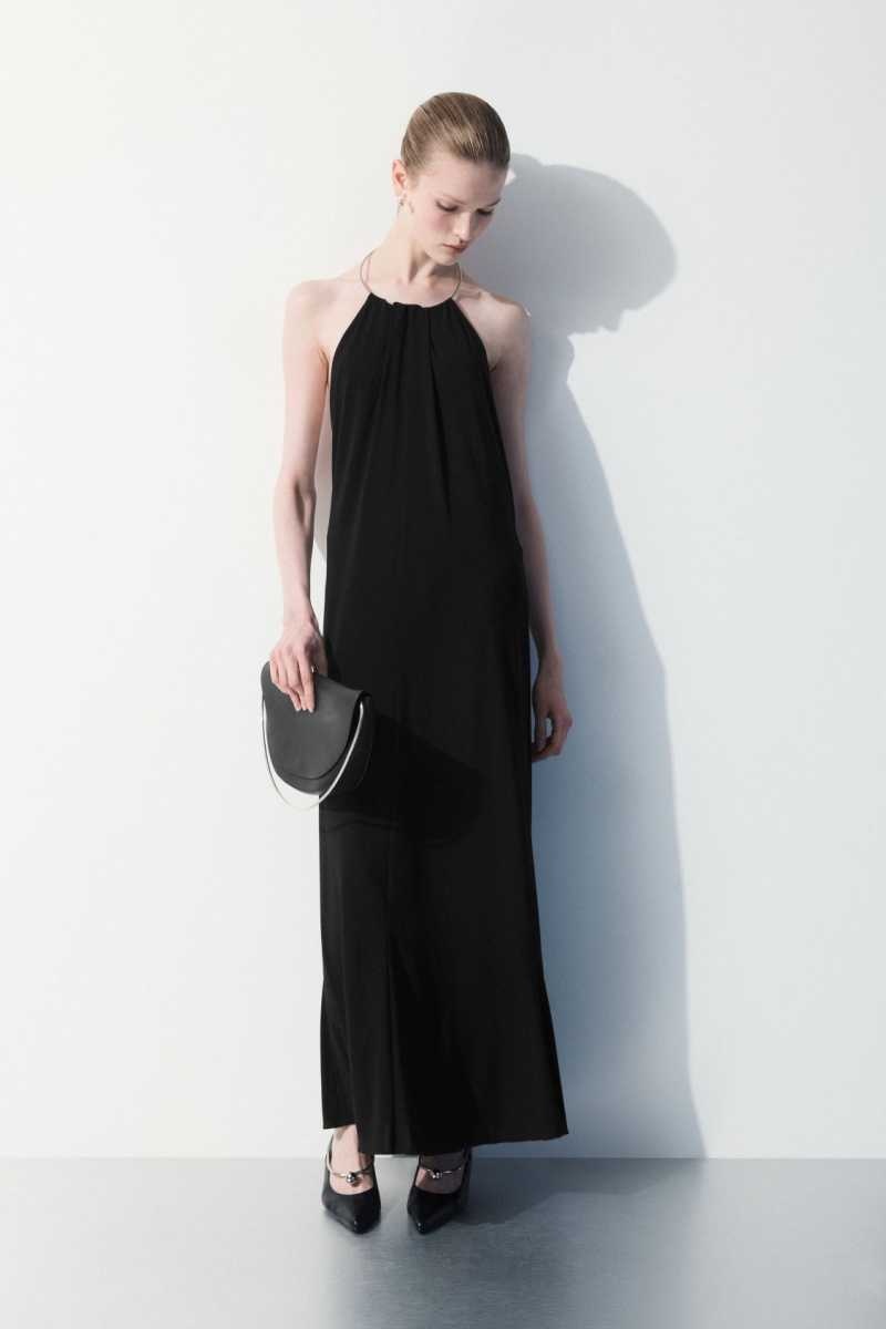 Black Women's COS The Open-Back Necklace Dress | 941520ILD