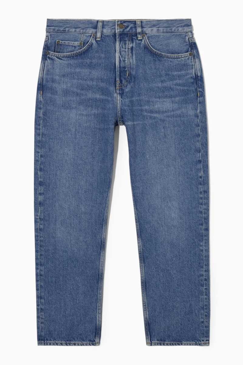 Blue Men's COS Skim Straight Jeans | 861207VZS