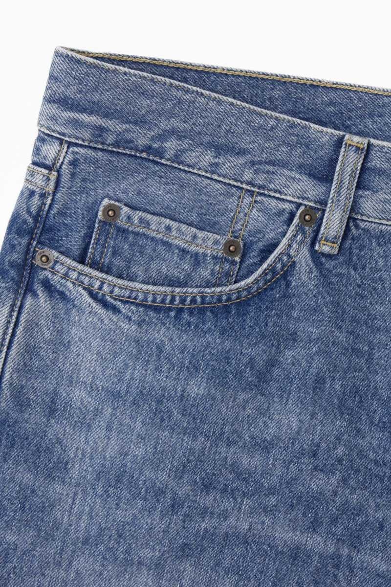 Blue Men's COS Skim Straight Jeans | 861207VZS