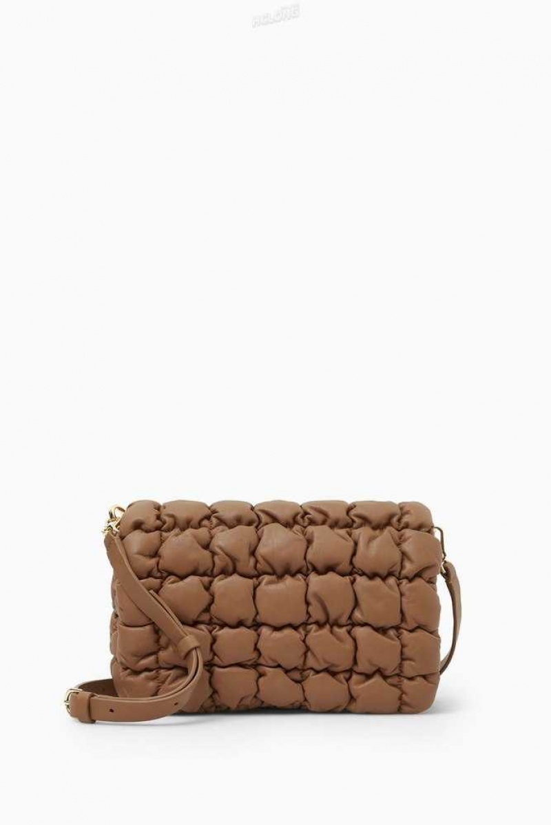 Brown Women's COS Quilted Crossbody - Leather Bags | 236481LSB