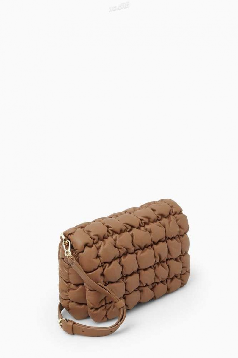 Brown Women's COS Quilted Crossbody - Leather Bags | 236481LSB