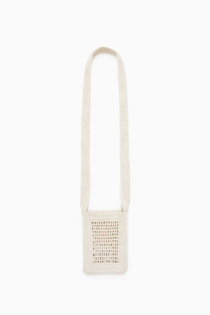 Cream Women's COS Mini Crochet Crossbody Bag | 523874SHV