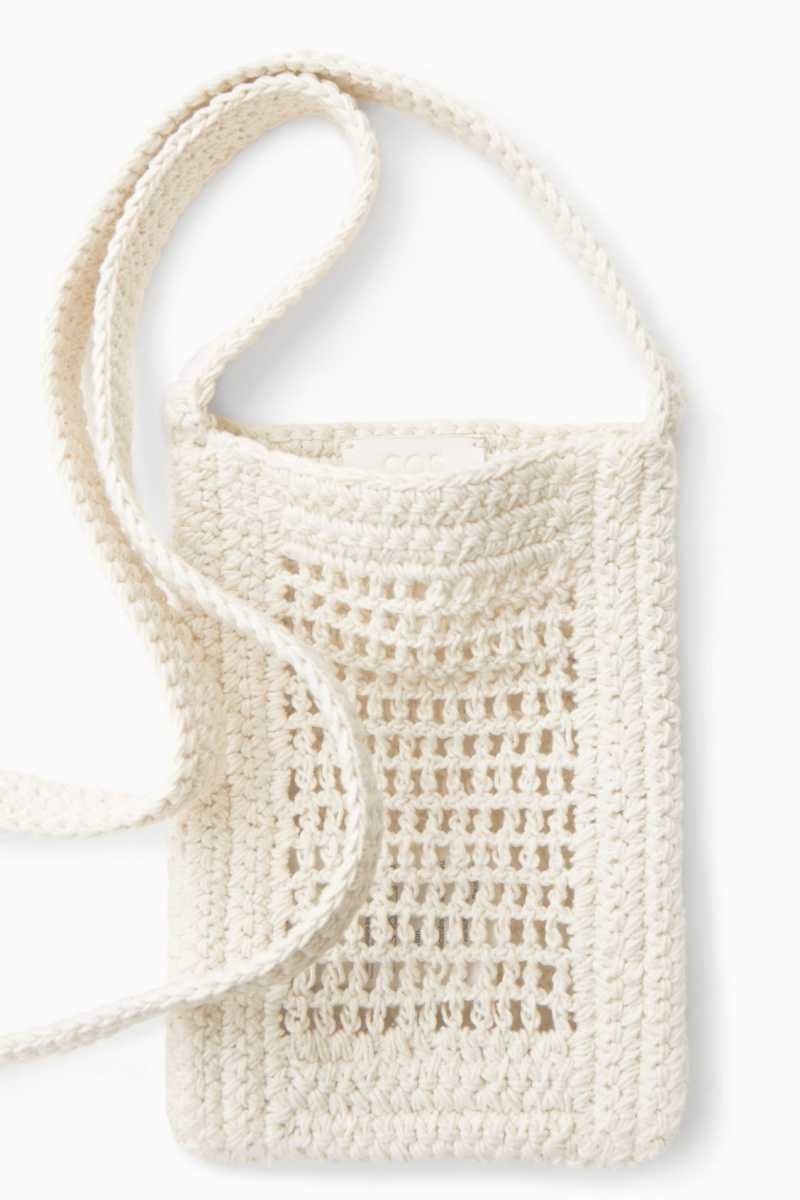 Cream Women's COS Mini Crochet Crossbody Bag | 523874SHV