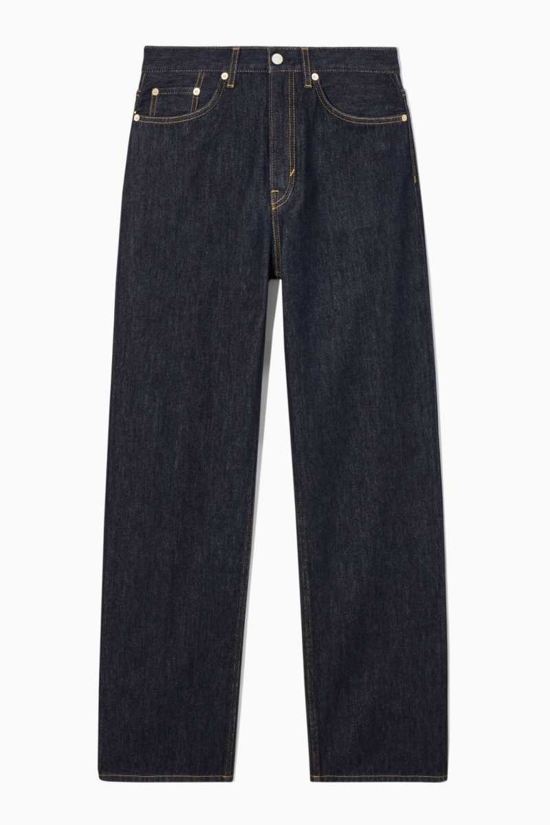 Dark Blue Women's COS Column Straight Jeans | 301489EGR