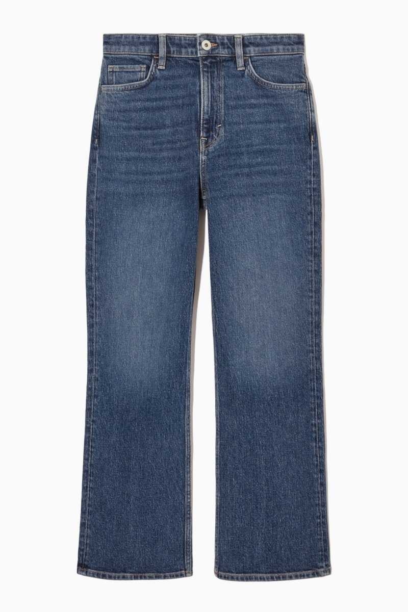 Dark Blue Women's COS Kick-Flare Ankle-Length Jeans | 160894PGA