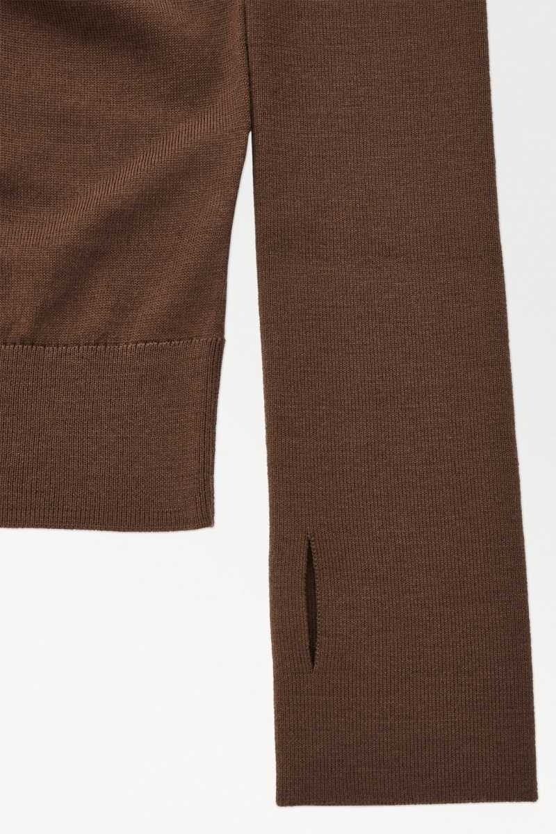 Dark Brown Women's COS The Wool Roll-Neck Sweaters | 485219LDV