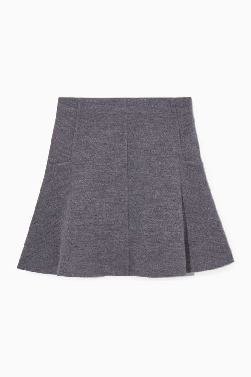 Dark Grey Women's COS Boiled-Wool Mini Skirts | 436198DQM