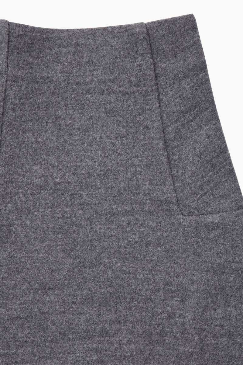 Dark Grey Women's COS Boiled-Wool Mini Skirts | 436198DQM